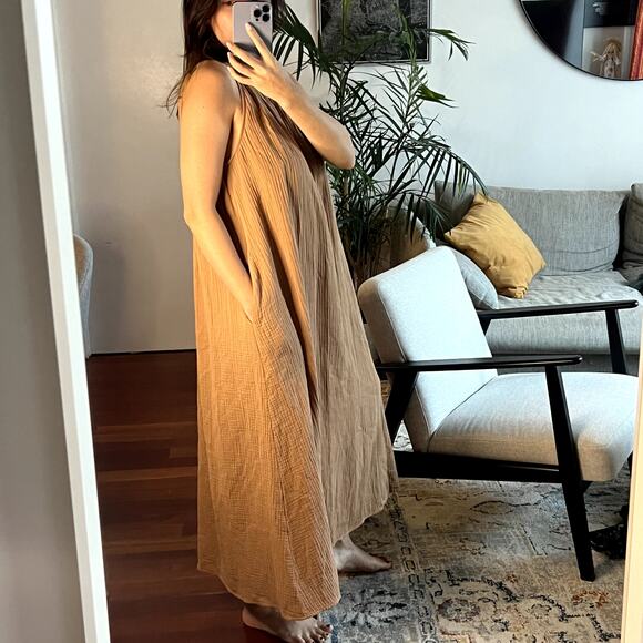 jenni kayne drift midi dress terracotta size S cotton - Picture 2 of 5